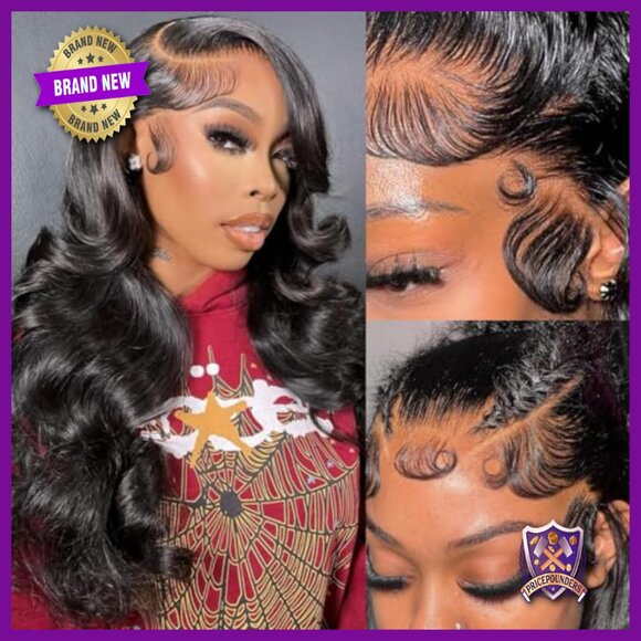 28 Inch Human Hair Lace Front Wig 200 Density Body Wave Glueless main image 4